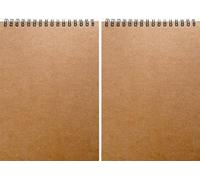 JOYISEN 2PCS A5 Sketch Book 160GSM Thick Beige Spiral Bound Watercolour Sketch Pads with Blank DIY Cover for Adults Student Artist (60 Pages/30 Sheets)
