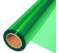 JOYIT Green Cellophane Wrap Roll (100 Ft Long X 17.5in Wide) - 2.5 Mil Thick Transparent Green Cellophane Wrapping Paper, Colored Cellophane Wrap for Gift Flower Basket Decoration