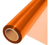 JOYIT Orange Cellophane Wrap Roll (100’ Ft. Long X 17.5” in. Wide) - 2.5 Mil Thick Transparent Orange Cellophane Wrapping Paper, Colored Cellophane Wrap for Gift Flower Basket Decoration