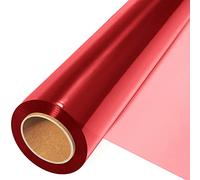 JOYIT Transparent Red Gift Wrap 45 cm x 30 m, 3 Mil Thick Transparent Wrapping Paper, Cellophane Film, Cellophane Film for Wrapping Gifts, Flowers and Decorations