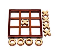 Joyivike Classic Tic-Tac-Toe Game, Wooden Board Games | Noughts And Crosses Game For Family Adults And Children - 127x127x15mm