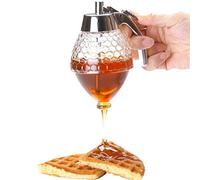 Joyivike Honey Dispenser Acrylic Maple Syrup Dispenser With Stand, Honey Jar Pot Syrup Container, BPA Free, 14.5cm X 8cm