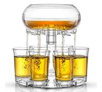 JoyJolt 6 Shot Glass Dispenser and Glass Set. 32oz Liquor Dispenser for Home Bar Accessories, Parties