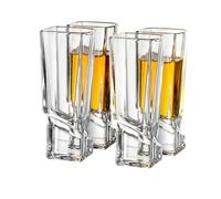 JoyJolt Carre Shot Glasses Square Heavy Base Shot Glass Set of 4, 1.8-Ounce
