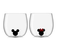 JoyJolt Disney Mickey Mouse Icon Stemless Wine Glass Set of 2. 12 oz Tumbler Glass Cups. Colored Glassware. Disney Gifts, Disney Collectibles for Adults
