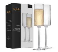 JoyJolt - ELLE 6oz Champagne Glasses. Vintage Style Unique Drinking Mimosa Glasses, Cocktail Glasses or Wedding Champagne Flutes.
