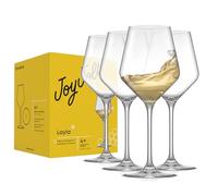 JoyJolt Layla White Wine Glasses, Set of 4 Italian Glasses, 13.5 oz Clear - Made in Europe
