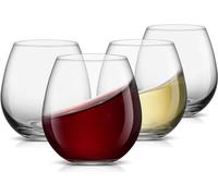 JoyJolt Spirits Stemless Wine Glasses 15 Ounce, Set of 4 Great for White Or Red Wine Mother's Day Wine Gifts Wines Glass Sets