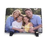 JoyJot Personalised Photo Slate Gift with Text, Custom Rock Slate for Family, Personalised Photo Gifts, Personalised Mothers Day Gifts, Anniversary, Wedding, Birthday,