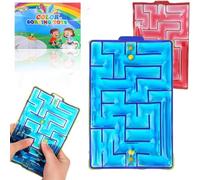 JoyJoyful 2 Pack Maze Sensory Squishy Fidget Toys for Kids, Adults with Autism, ADHD - Gel Filled Relief Special Needs Developmental Toys (Blue & Red)