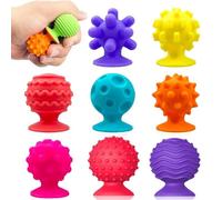JoyJoyful 8 Pack Fidget Toys Age 3+ for Kids Adults, Sensory Suction Toys for Autism, Textured Squishy Toys for Special Needs Autistic Children, Adhd Anxiety Stress Relief Toy