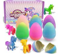 JoyJoyful Gifts for 3 4 5 6 7 8 Year Old Girls, 6 Pack Unicorn Hatching Rainbow Eggs for Kids, Birthday Easter Basket Stuffers Gift Ideas for Kids