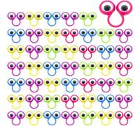 JoyJoyful Party Bags Children's Birthday Party Favours 6 7 8 9 10 11 12 Years, Pack of 100 Finger Puppets for Children Give Aways, Fidget Ring Toys for Children Adults (Colour Random)
