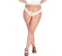 JoyJoyLing Women’s Plus Size Shiny Tights Ultra Glossy Sheer Tights Run Resistant Super Stretch Pantyhose