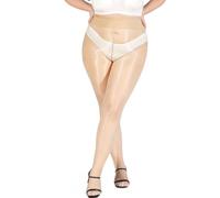 JoyJoyLing Women’s Plus Size Shiny Tights Ultra Glossy Sheer Tights Run Resistant Super Stretch Pantyhose