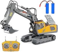JoyKip Remote Control Excavator Toy 11 Channel 2.4Ghz RC Construction Vehicle with Metal Shovel - Truck Toys for Kids, 680° Rotation, Lights and Sound - 1/20 Scale Tractor Digger for Boys 6+