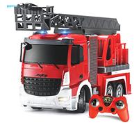 JoyKip Remote Control Tractor Toy, RC Truck Set Tractor and Trailer Toy-Front Loader Combine Harvester Farm Toys Kids Loading Vehicle Farming Toys with 8 Wheels for 3+ Years Old Boys Gift (Red)