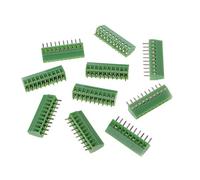 JOYKK 10 Pieces 10Pin Screw PCB Mounted Terminal Blocks Connector 2.54mm Pitch - Green