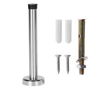 JOYKK 150cm Door Stop Stopper Bumper Wall Mounted Protector Sound Dampening Stainless Steel - Silver&Black