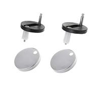 JOYKK 2Pieces Top Fix WC Toilet Seat Hinges Fittings Quick Release Cover Hinge Screw - Silver&White&Black