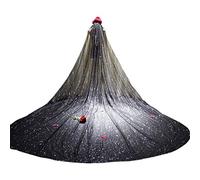JOYKK Women Mesh Ultra-Long Trailing Cathedral Wedding Veil Romantic Luxury Shimmer Starry Sky Sequins Hot Stamping Bridal Accessories - 2# Black