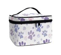 JoyLamoria House Artistic Pattern Cosmetic Bag Girls Portable Lightweight Wallet Purse Organizer, Dog Paws Love