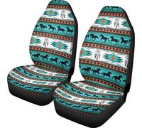 JoyLamoria Native American Boho Aztec Dreamcatcher Horses Pattern Front Seat Covers 2 pc,Vehicle Seat Protector Auto Seat Mat Covers, Universal Fit for Cars, Sedan, SUV, Van