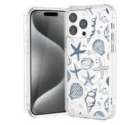 JOYLAND Blue Sea Shell Magnetic Clear Phone Case for iPhone 17,Lovely Printed Protective Transparent Case Unique Design Soft TPU Bumper Shockproof Cover with Built-in Magnet Ring
