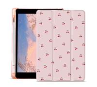 JOYLAND Cute Cherry Printed Case for 12.9 Inch iPad Pro, Auto Wake/Sleep Stand with Pencil Holder, Shockproof Girly Case for Girls Kids