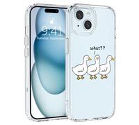 JOYLAND Duck Phone Case for iPhone 13 Pro Clear Case Funny Animal Design Soft TPU Bumper Acrylic Hard Back Shockproof Protective Bumper Slim Cover for iPhone 13 Pro 6.1 Inch