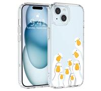 JOYLAND Funny Goose Case for iPhone 13 Cartoon Animal Cute Design Clear Cell Phone Case Acrylic Hard Back Slim Cover Shockproof Protective Cover for iPhone 13 6.1 Inch