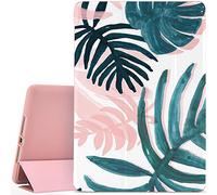 JOYLAND Monstera Pad Case Cover for iPad 5th/6th Generation Rose Gold Floral Anti-Scratch Shockproof Lightweight Smart Trifold Stand Cover Soft TPU Case for iPad 5th/6th Generation