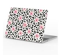 Joyland Plastic Hard Shell Case Compatible with MacBook Air 13.3 inch Case M1 2022 2021 2020 2019 2018 Release A2337 M1 A2179 A1932,Clear Case for MacBook Air M1,Black Leopard Floral