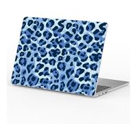 Joyland Plastic Hard Shell Case Compatible with MacBook Air 13.3 inch Case M1 2022 2021 2020 2019 2018 Release A2337 M1 A2179 A1932,Clear Case for MacBook Air M1,Blue Leopard Print
