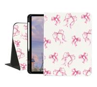 JOYLAND Ribbon Bow Pattern Case for iPad 9th/8th/7th Generation 10.2" 2021/2020/2019,Textured Folio Protective Case with Pencil Holder Multi-Angle View Adjustable Stand Auto Wake/Sleep Cover