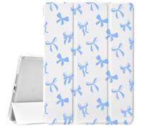 JOYLAND White Pad for iPad 10th Generation 10.9 Inch 2022, With Pencil Holder - Auto Wake/Sleep, Blue Bow Pattern Anti-Scratch Shockproof Premium Folio Stand Case