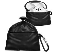 Joyleop for Airpods 4 Case - Cute for Women Girl Girly Kids Kawaii Anime Unique 3D Cartoon Black Bag Design Soft Silicone Protective Case for Airpods 4th Gerneration 2024 Cover with Keychian