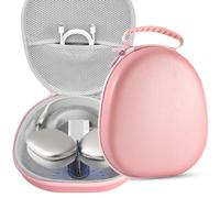 Joyleop for AirPods Max Case - Smart Case for Sleep Mode with Advanced Magnetic Technology Hard Organizer with Mesh Pocket Flocking Lining Portable Travel Storage Bag for Headphones Accessories Pink