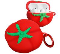 Joyleop for Airpods Pro 3 Case - Cute Funny for Women Girl Kids Girly 3D Kawaii Tomato Cartoon Design Soft Silicone Protective Case for Airpods Pro 3rd Gerneration 2025 Cover with Keychain