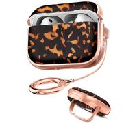 Joyleop for AirPods Pro 3 Case with Safety Lock - Cute Girly Aesthetic Design for Women Grils Hard Protective Cover for Apple for AirPod Pro 3rd Case with Keychain & Phone Stand,Tortoiseshell