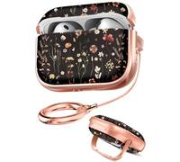 Joyleop for AirPods Pro 3 Case with Safety Lock - Cute Girly Aesthetic Design for Women Grils Hard Protective Cover for Apple for AirPod Pro 3rd Case with Keychain & Phone Stand,Retro Flower