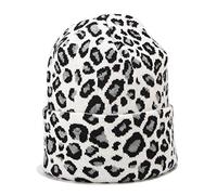 Joylife Leopard Print Skull Beanie Hat - White - One Size