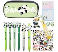 Joylio Panda Stationery Set - cute panda stationery set include panda pencil case, gel ink pens, rub out pens, stickers, sticky notes, keyring and bookmarks for kids students school home & gift idea