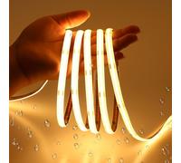 JOYLIT 12V COB LED Strip 2700K Warm White 6M IP65 Waterproof, CRI 90+ 320LEDs/M Dotless Flexible Dimmable Cuttable Self Adhesive Tape Light for Bedroom, Kitchen, Bathroom, Campervan (Lights Only)