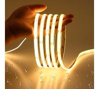 JOYLIT 12V COB LED Strip 3000K Warm White 6M IP65 Waterproof, CRI 90+ 320LEDs/M Dotless Flexible Dimmable Cuttable Self Adhesive Tape Light for Bedroom, Kitchen, Bathroom, Campervan (Lights Only)