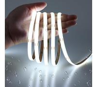 JOYLIT 12V COB LED Strip 6000K Cool White 6M IP65 Waterproof, CRI 90+ 320LEDs/M Dotless Flexible Dimmable Cuttable Self Adhesive Tape Light for Bedroom, Kitchen, Bathroom, Campervan (Lights Only)