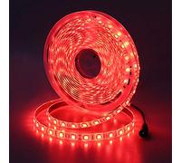 JOYLIT 12V LED Strip Lights 5M Red 620-625nm IP65 Waterproof, 300LEDs SMD 5050 Flexible Cuttable Adhesive Tape Light for Truck, Car, Boat, DIY (Without Power Supply)