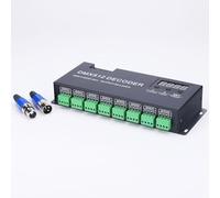 JOYLIT Controller DMX Decoder LED 24CH with Digital Display, DC 5-24V 3A/CH 3 Channels/Groups 8 Groups High Power DMX512 RGB Strip Light Decoder Controller