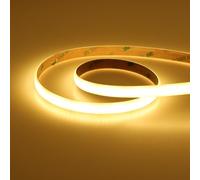 JOYLIT Diffused COB LED Light Strip 24V 2700K Warm White 5M 1525LM/M Super Bright UL Premium Milky White Gel Coated Waterproof LED Tape Spotless 1400LEDs 100W Dimmable CRI 92+