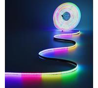JOYLIT RGB CCT IC COB LED Strip Lights 10M 24V, WS2811 Addressable LED Strips 2700K-6500K Tunable White +RGB Multi Color Chasing, 840LEDs/M Dotless Flexible Tape Light IP20 Indoor Decor (Strip Only)